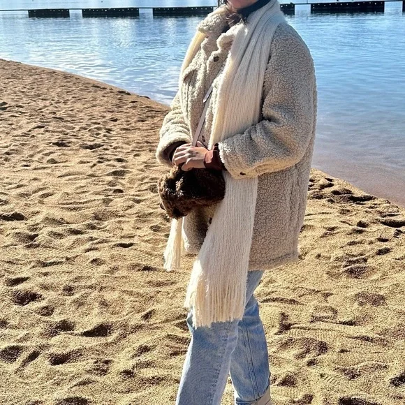 Hayden Sherpa Button Shaket in Cream Large - Picture 2 of 14